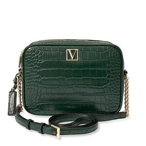 Victoria's Secret Emerald Green Croc Crossbody Bag